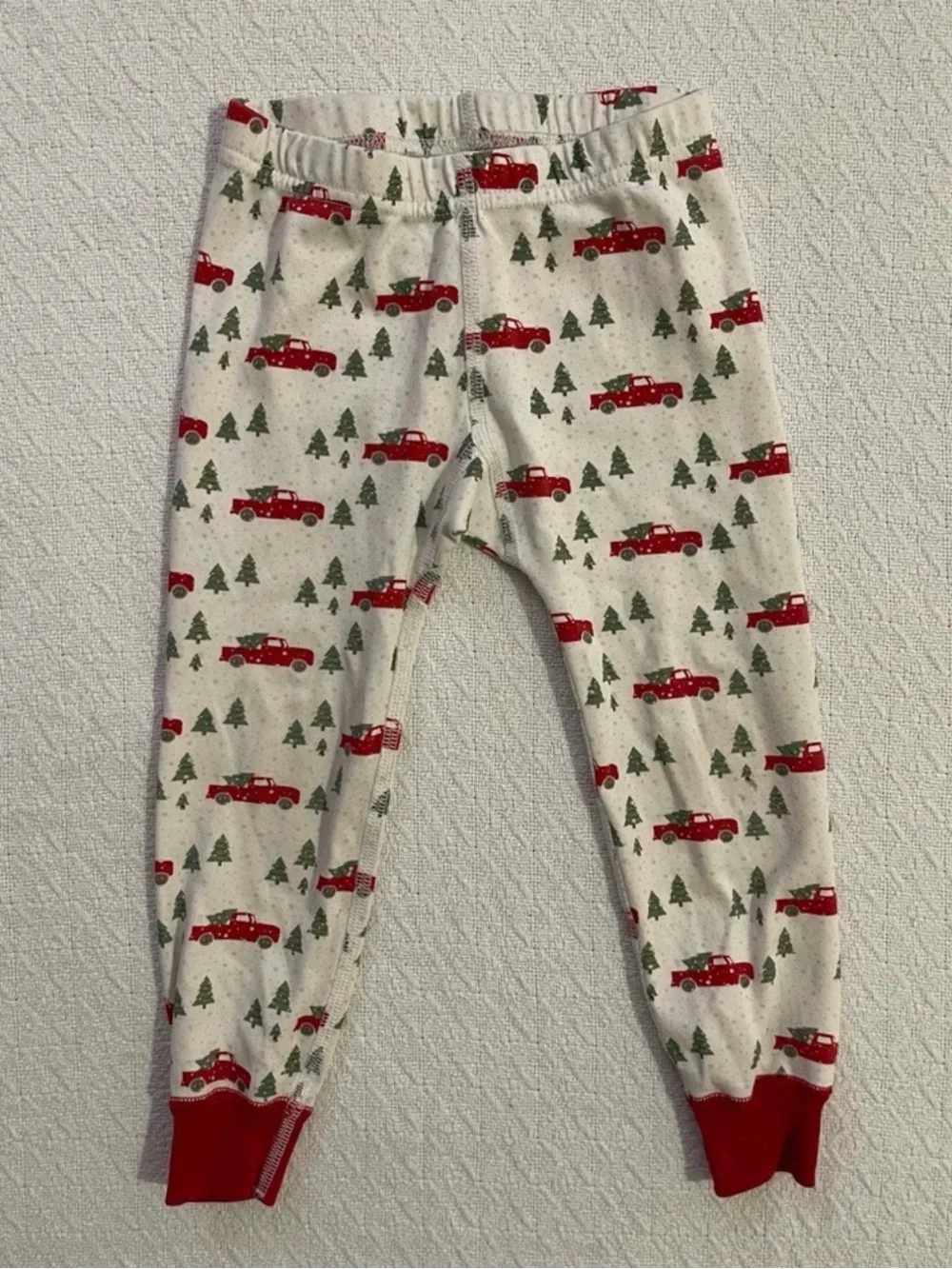 Pajamas for Peace Pima Cotton Trim a Tree Pajama Set with Red Trucks